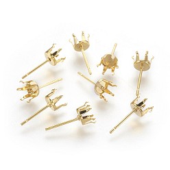 Golden 304 Stainless Steel Stud Earring Findings, Golden, 14.5x4x3mm, Inner Diameter: 3mm
