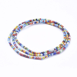Colorful Summer Jewelry Waist Bead, Body Chain, Seed Beaded Belly Chain, Bikini Jewelry for Woman Girl, Colorful, 31.5 inch(80cm)