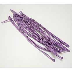 Средний Фиолетовый Плетеные шнур нейлона для поделок браслет решений, средне фиолетовый, 145~155x5x2 мм, отверстие : 2~4 мм