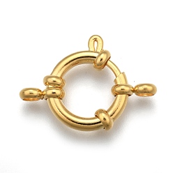 Real 24K Gold Plated 304 Stainless Steel Spring Ring Clasps, Long-Lasting Plated, Real 24K Gold Plated, 23x14x4mm, Hole: 2.5mm