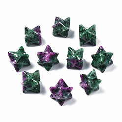 Rubis Zoïsite Rubis naturel en perles zoisite, pas de trous / non percés, Merkaba Star, 11~13.5x11~13.5x11~13.5mm