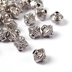 Antique Silver Tibetan Style Alloy Spacer Beads, Lead Free & Cadmium Free, Antique Silver, 5.4x6.3mm, Hole: 1mm