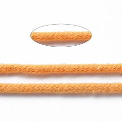 Orange Fils de coton, cordon en macramé, fils décoratifs, pour l'artisanat de bricolage, emballage cadeau et fabrication de bijoux, orange, 3mm, environ 54.68 yards (50m)/rouleau