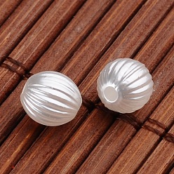 White Round Imitation Pearl Acrylic Beads, White, 6mm, Hole: 1.2~1.5mm, about 4796pcs/500g
