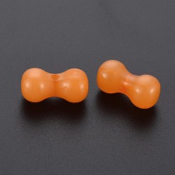 Темно-Оранжевый Имитации акриловых шариков желе, формы костей, темно-оранжевый, 9x17.5x8.5 мм, отверстие : 1.8 мм, Около 600 шт / 500 г