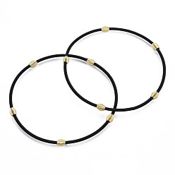 Electrophoresis Black Spring Bracelets, Minimalist Bracelets with Beads, Plated Steel French Wire/Gimp Wire, for Stackable Wearing, Electrophoresis Black, 12 Gauge, 2mm, Inner Diameter: 58.5mm