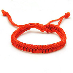 Red Adjustable Waxed Cord Braided Bracelets, Red String Bracelets, Red, 6 inch~7-7/8 inch(150~200mm), 9~12mm