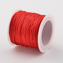 Red Nylon Thread Cord, DIY Material for Jewelry Making, Red, 0.8mm, about 38.27 yards(35m)/roll