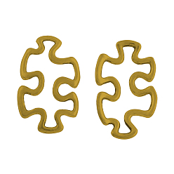 Antique Golden Tibetan Style Alloy Linking Rings, Cadmium Free & Lead Free, Autism Puzzle Jigsaw, Antique Golden, 30x18x3mm