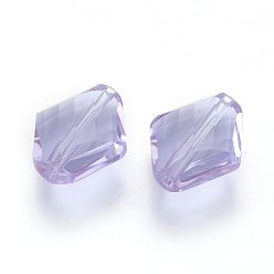 Lilac Imitation Austrian Crystal Beads, Grade AAA, Faceted, Rhombus, Lilac, 14~14.5x12x5~7mm, Hole: 0.9~1mm