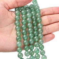 Light Green Natural Green Aventurine Beads Strands, Round, Light Green, 8mm, Hole: 1mm