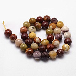 Mookaite Natural Mookaite Beads Strands, Faceted, Round, 6mm, Hole: 1mm, about 61pcs/strand, 14.9 inch~15.1 inch
