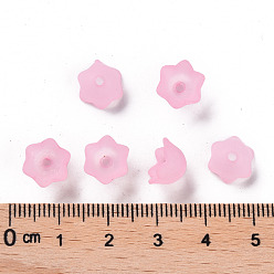Бледно-Розовый Прозрачные акриловые шарики, Цветок тюльпана, ландыш, матовые, розовый жемчуг, 10x6 мм, отверстие : 1.5 мм, Около 2100 шт / 500 г