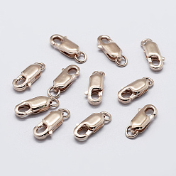 Rose Gold 925 Sterling Silver Lobster Claw Clasps, with 925 Stamp, Rose Gold, 10.5mm, Hole: 1mm