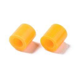 Orange PE Fuse Beads, DIY Melty Beads, Tube, Orange, 5x5mm, Hole: 3mm, about 8000pcs/500g