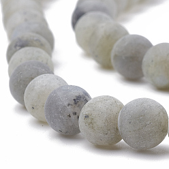 Labradorite Chapelets de perles labradorite naturelle , givré, ronde, 8mm, Trou: 1mm, Environ 47 pcs/chapelet, 15.5 pouce