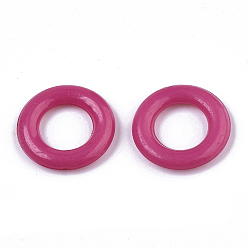 Couleur Mélangete Opaque comme des anneaux de liaison en plastique, rond, facette, couleur mixte, 14x2.5mm, diamètre intérieur: 7 mm, sur 2500 pcs / 500 g