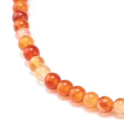 Carnelian Mini Natural Carnelian Beaded Stretch Bracelets, for Women Girls, Inner Diameter: 2-1/8 inch(5.4cm)