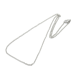 Stainless Steel Color Unisex Classic Plain 304 Stainless Steel Mens Womens Cable Chain Necklaces, with Lobster Claw Clasps, Stainless Steel Color, 17.7 inch(45cm)