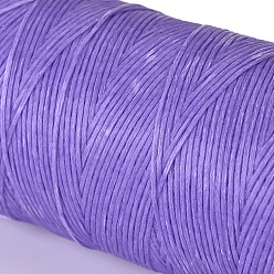 Розовато-лиловый Вощеный шнур полиэстера, микро шнур макраме, вощеная швейная нить, плоский, розовато-лиловый, 0.8 мм, около 284.33 ярдов (260 м) / рулон