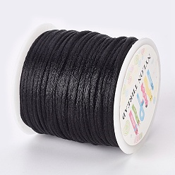Black Nylon Thread, Black, 1.5mm, about 49.21 yards(45m)/roll