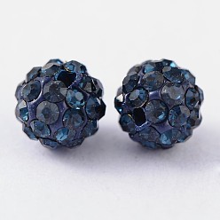 Montana Perles de strass d'argile polymère , perles de boule pave disco , Grade a, la moitié foré, ronde, montana, pp 9 (1.5 mm), 1.6 mm, Trou: 6mm