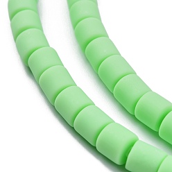 Vert Pâle Polymère main brins d'argile de perles, colonne, vert pale, 6.5x6mm, Trou: 1.2mm, Environ 61 pcs/chapelet, 15.75 pouce (40 cm)
