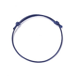 Bleu Nuit Bracelet en fils de polyester ciré coréen faire, bleu minuit, diamètre réglable: 40~70 mm