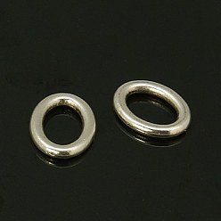 Silver Tibetan Style Linking Rings, Oval Ring, Cadmium Free & Lead Free, Silver, 16x12.5x2.5mm, Hole: 11mm