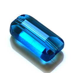 Озёрно--синий Имитация Австрийские кристаллические шарики, класс AAA, граненые, прямоугольные, Плут синий, 4.55x8x3 мм, отверстие : 0.7~0.9 мм