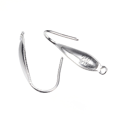 Stainless Steel Color 316 Surgical Stainless Steel Earring Hooks, with Vertical Loop, Stainless Steel Color, 20x10x4.5mm, Hole: 1.2mm, Pin: 0.57mm