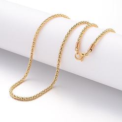 Golden Ion Plating(IP) 304 Stainless Steel Necklace, Popcorn Chains, with Lobster Clasps, Golden, 17.72 inch(450mm), 2.4mm