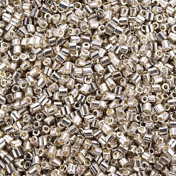 Cornsilk Glass Bugle Beads, Metallic Colours, Cornsilk, 2.5~3x2mm, Hole: 0.9mm, about 15000pcs/pound