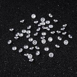 Clear Cubic Zirconia Cabochons, Grade A, Faceted, Diamond, Clear, 3x2mm