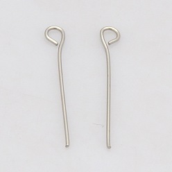 Stainless Steel Color 201 Stainless Steel Eye Pin, Stainless Steel Color, 50mm, Hole: 2mm, Pin: 0.6mm