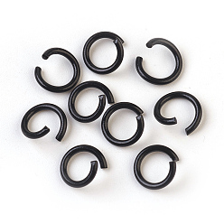 Black Iron Jump Rings, Open Jump Rings, Black, 17 Gauge, 8~8.5x1.2mm, Inner Diameter: 5~6mm