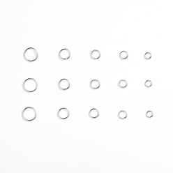 Silver Brass Jump Rings, Open Jump Rings, Silver Color Plated, 4~10x0.8~1mm, Inner Diameter: 2.4~8mm