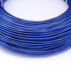 Bleu Royal Fil d'aluminium rond, fil d'artisanat flexible, pour la fabrication artisanale de poupée de bijoux de perles, bleu royal, Jauge 22, 0.6mm, 280m/250g(918.6 pieds/250g)