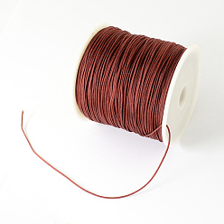 Saddle Brown Braided Nylon Thread, Chinese Knotting Cord Beading Cord for Beading Jewelry Making, Saddle Brown, 0.5mm, about 150yards/roll