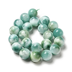 Natural Glass Natural Glass Beads Strands, Grade AB+, Round, Aqua Blue, 18mm, Hole: 1.2mm, about 22pcs/strand, 15.5~15.7''(39.37~39.88cm)