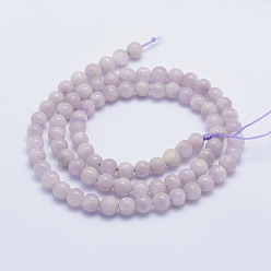 Kunzite Kunzite naturelles brins de perles, perles de spodumène, ronde, a- année, 6~6.5mm, Trou: 1mm, Environ 64 pcs/chapelet, 15.5 pouce (39.5 cm)