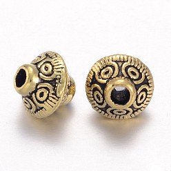 Antique Golden Tibetan Style Alloy Spacer Beads, Lead Free & Cadmium Free, Antique Golden, 5.4x6.3mm, Hole: 1mm