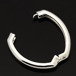 Silver Brass Shortener Clasps, Twister Clasps, Oval Ring, Silver Color Plated, 27x20x3.5mm