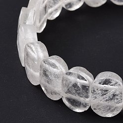 Quartz Crystal Natural Quartz Crystal Oval Beaded Stretch Bracelet, Gemstone Jewelry for Women, Inner Diameter: 2-1/8 inch(5.4~5.5cm)