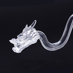 Прозрачный Голова дракона органическое стекло серьги дисплей стенды, дисплей ювелирных изделий стойки, прозрачные, 12.3x7.6x4.9 см