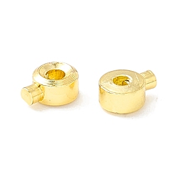 Real 18K Gold Plated Brass Crimp Beads, Long-Lasting Plated, Column, Real 18K Gold Plated, 0.4x0.3x0.2cm, Hole: 1mm