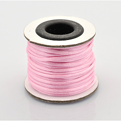 Mixed Color Macrame Rattail Chinese Knot Making Cords Round Nylon Braided String Threads, Satin Cord, Mixed Color, 2mm, about 10.93 yards(10m)/roll