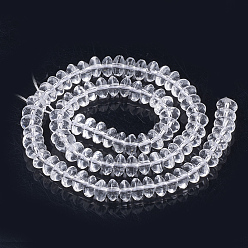 Quartz Crystal Synthetic Quartz Crystal Beads Strands, Rondelle, 6~6.5x3.5~4mm, Hole: 1.5mm, about 122pcs/strand, 15.5 inch
