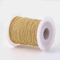 Golden Brass Rolo Chains, Belcher Chains, Soldered, Long-Lasting Plated, with Spool, Cadmium Free & Nickel Free & Lead Free, Golden, 1x0.4mm, about 92m/roll