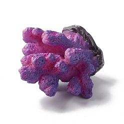 Темно-Фиолетовый Украшения из искусственного коралла из смолы, искусственный коралл для украшения аквариума, темно-фиолетовый, 41.5x46x26.5 мм